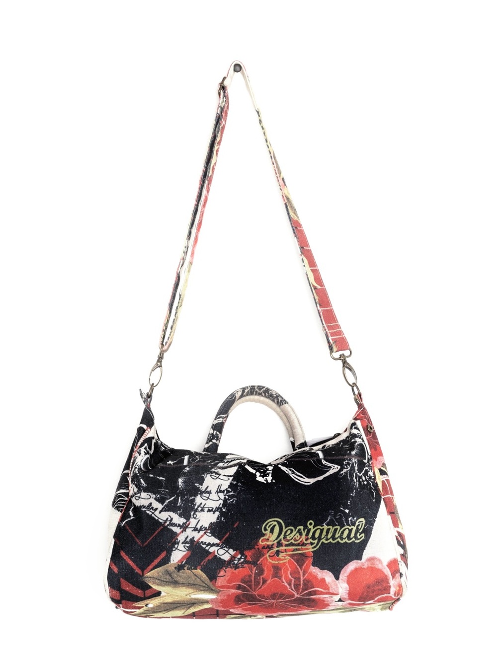 Desigual Canvas Bowling/Boston Style Handbag, Crossbody, Floral